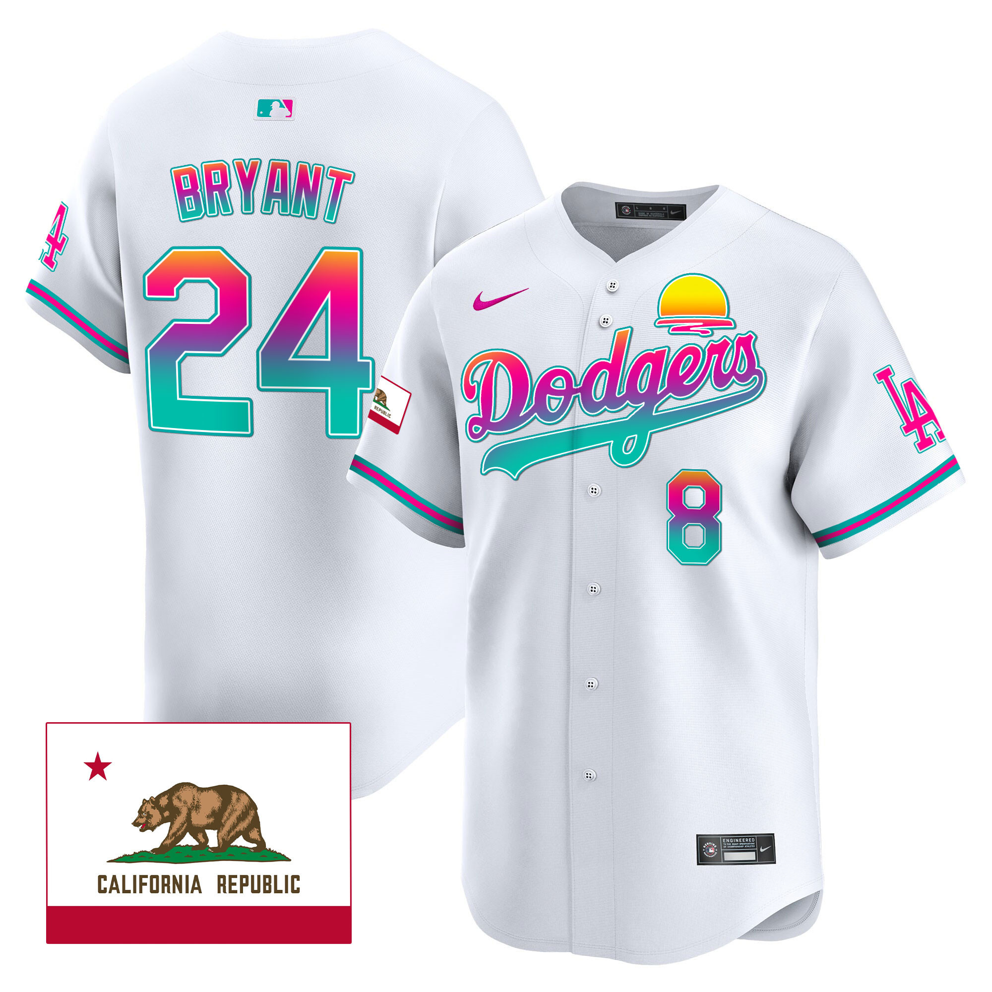 Kobe Bryant Men's Los Angeles Dodgers 2024 Los Angeles City Style Vapor Premier Limited White Jersey - All Stitched