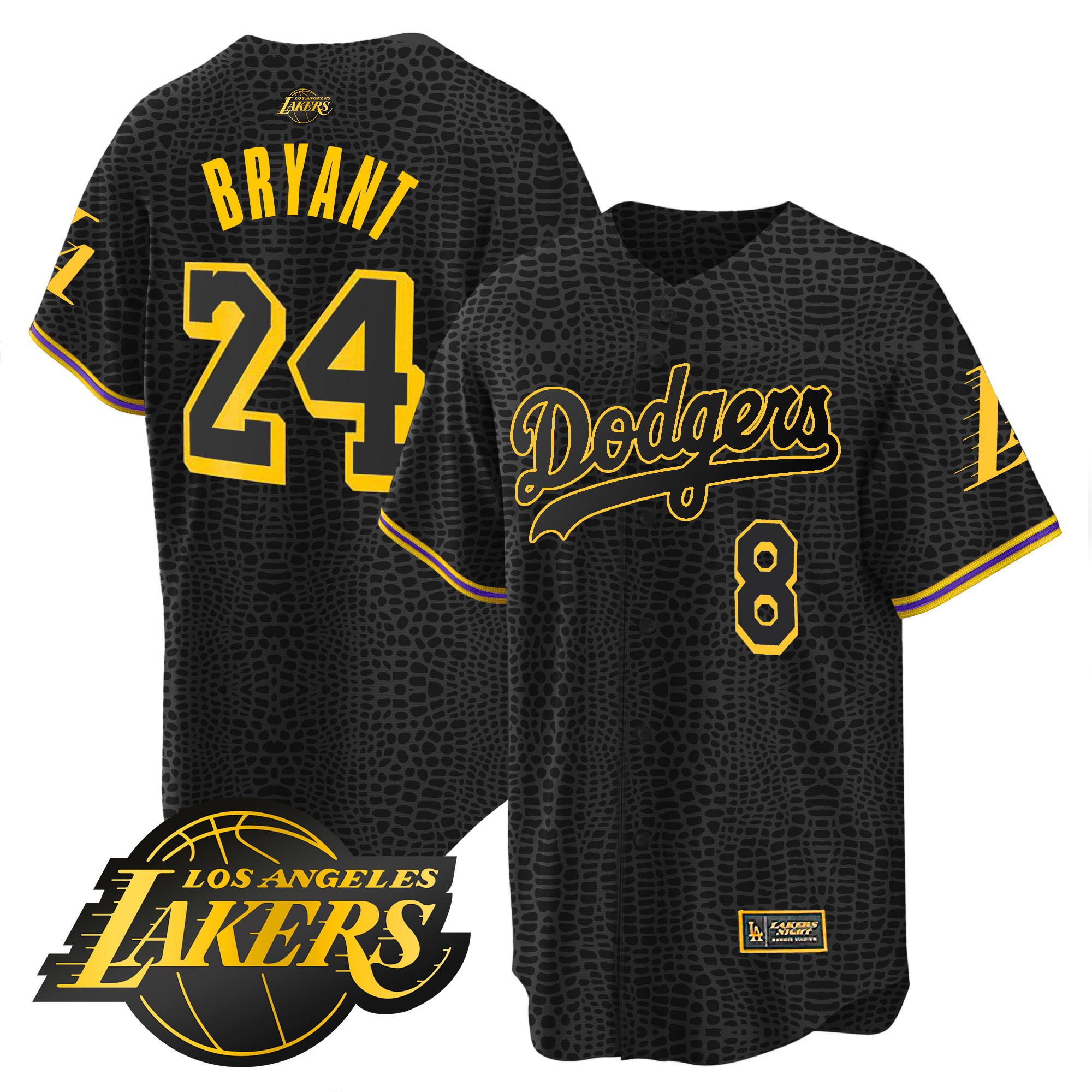 Kobe Bryant Men's Los Angeles Dodgers Cool Base Mamba Jersey - All Stitched