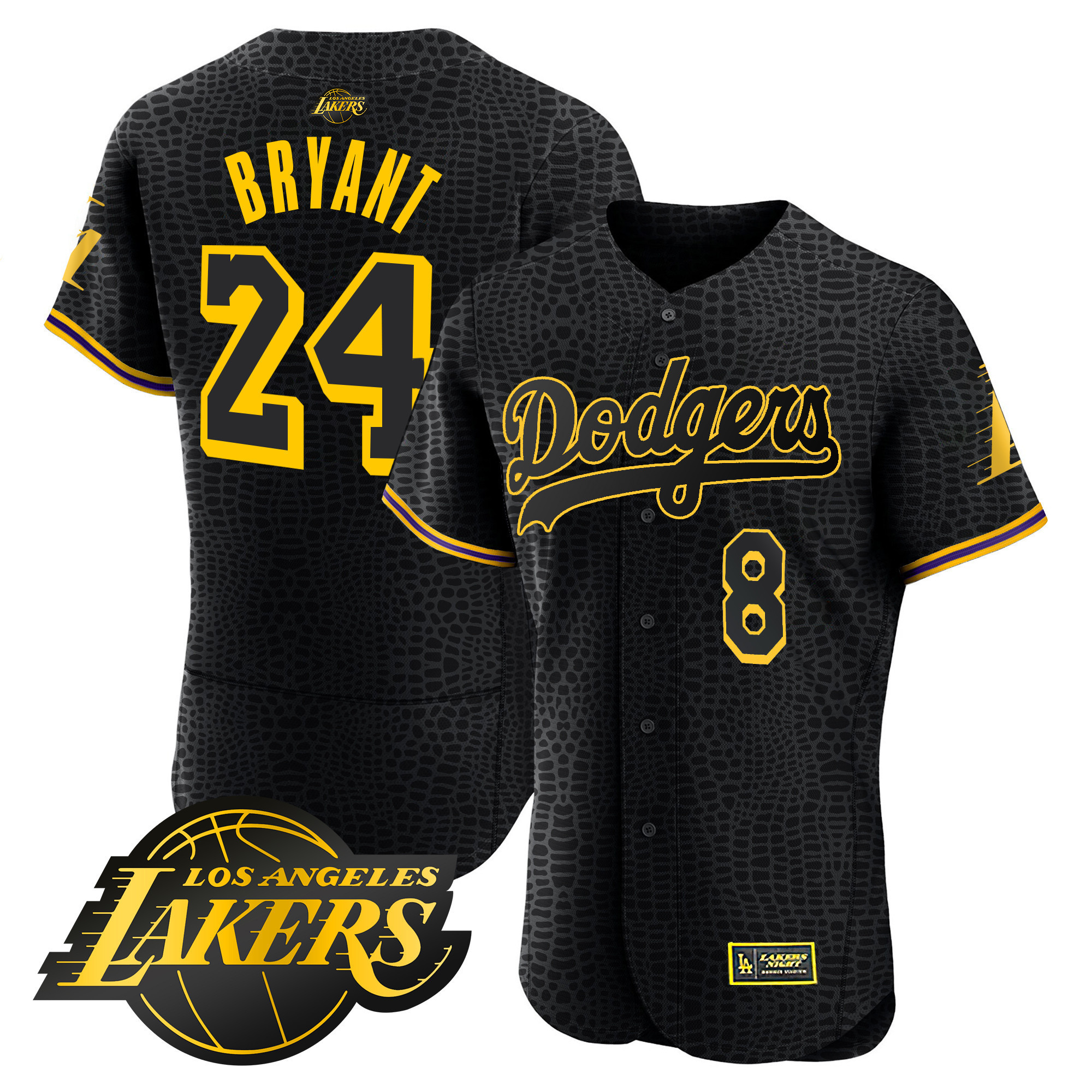 Kobe Bryant Men's Los Angeles Dodgers Flex Base Mamba Jersey - All Stitched