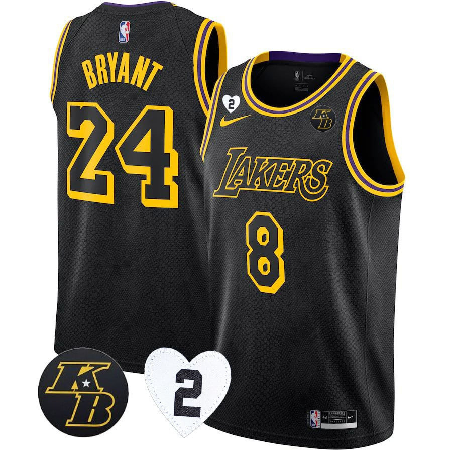 Kobe Bryant Men's Los Angeles Lakers 2023 Collection Black Mamba Jersey - All Stitched