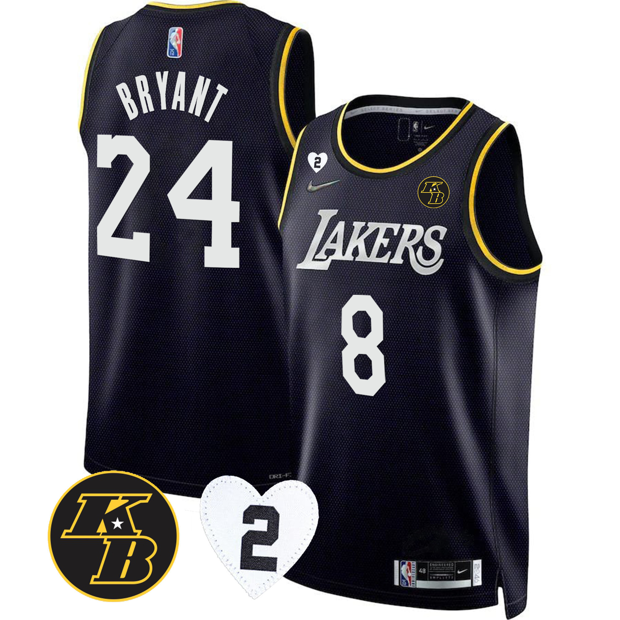 Kobe Bryant Men's Los Angeles Lakers 2023 Collection Black MVP Jersey - All Stitched