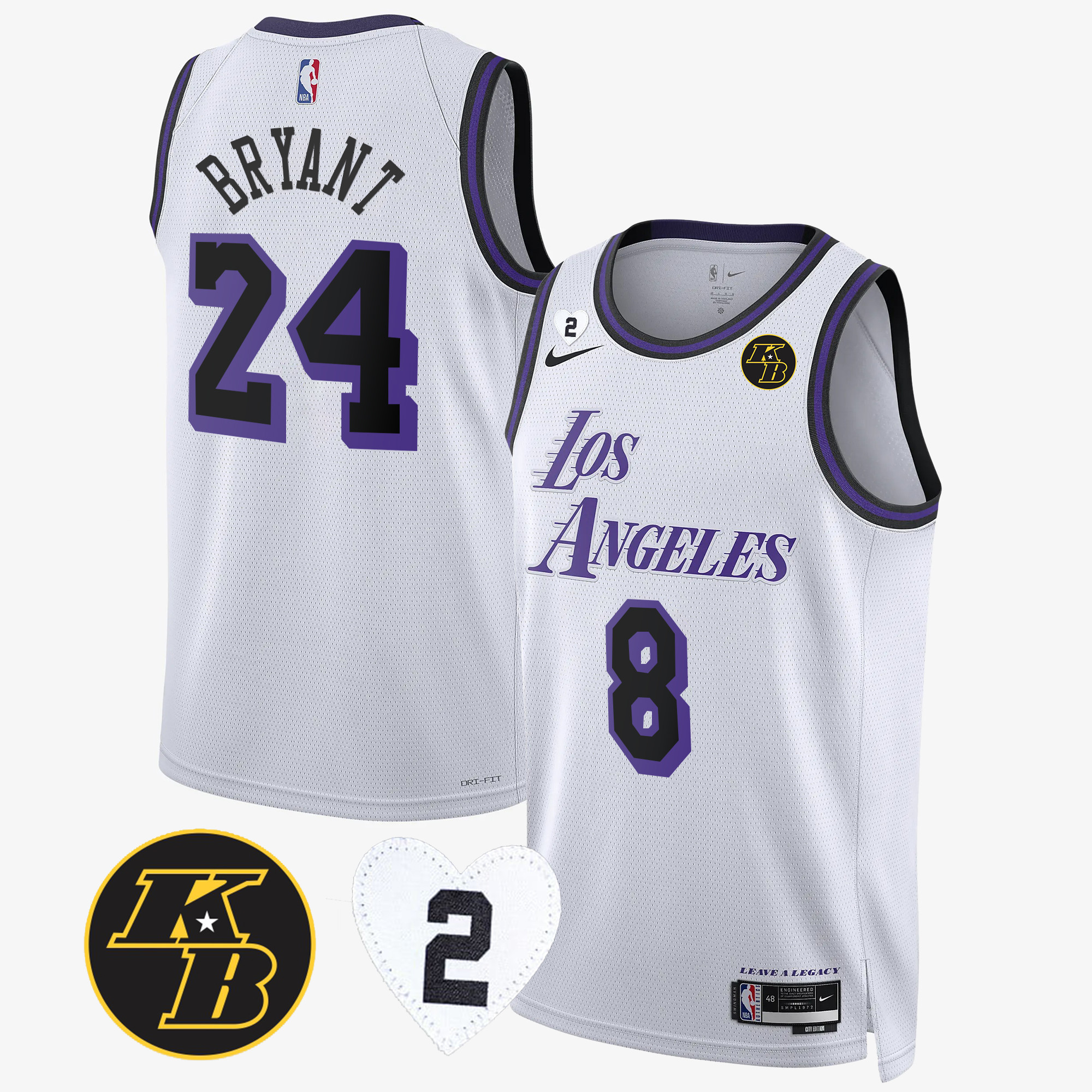 Kobe Bryant Men's Los Angeles Lakers 2023 Collection City Jersey - All Stitched