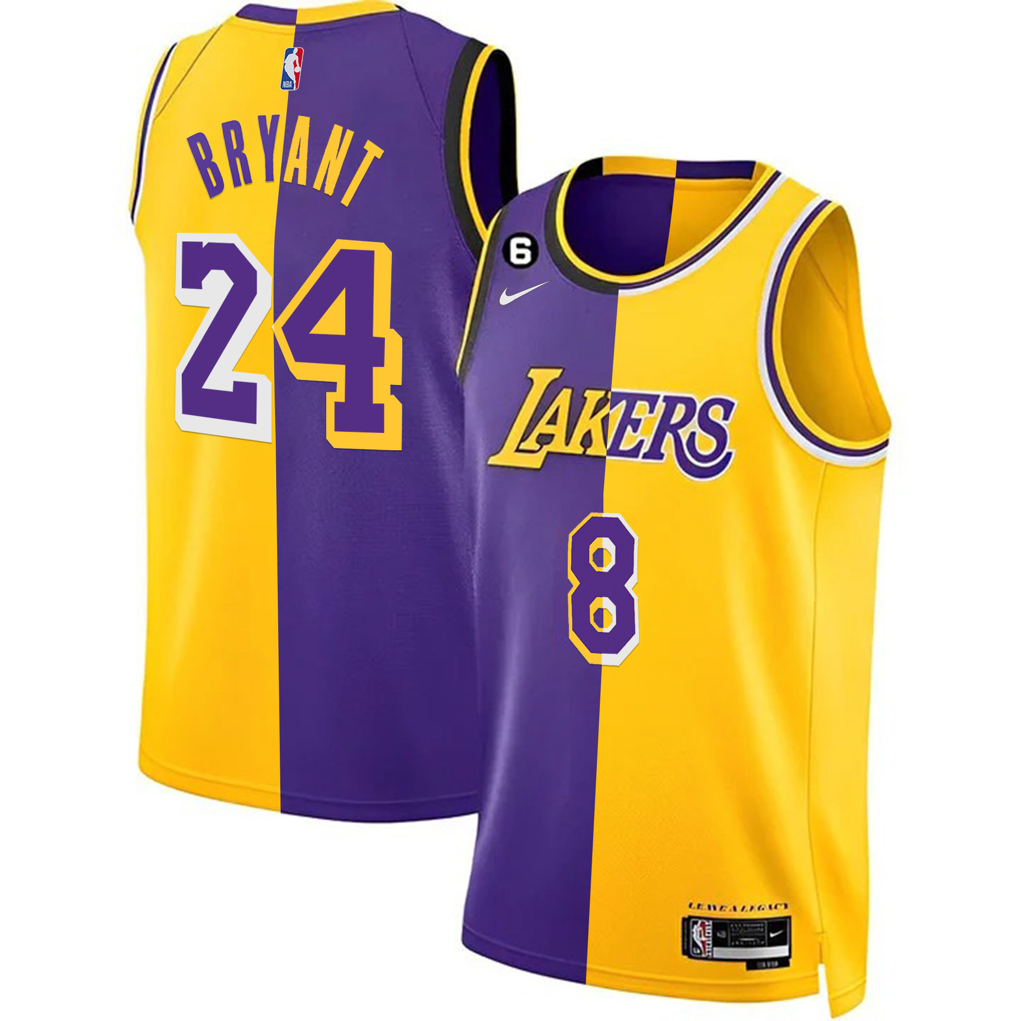Kobe Bryant Men's Los Angeles Lakers 2023 Collection Split Jersey - All Stitched