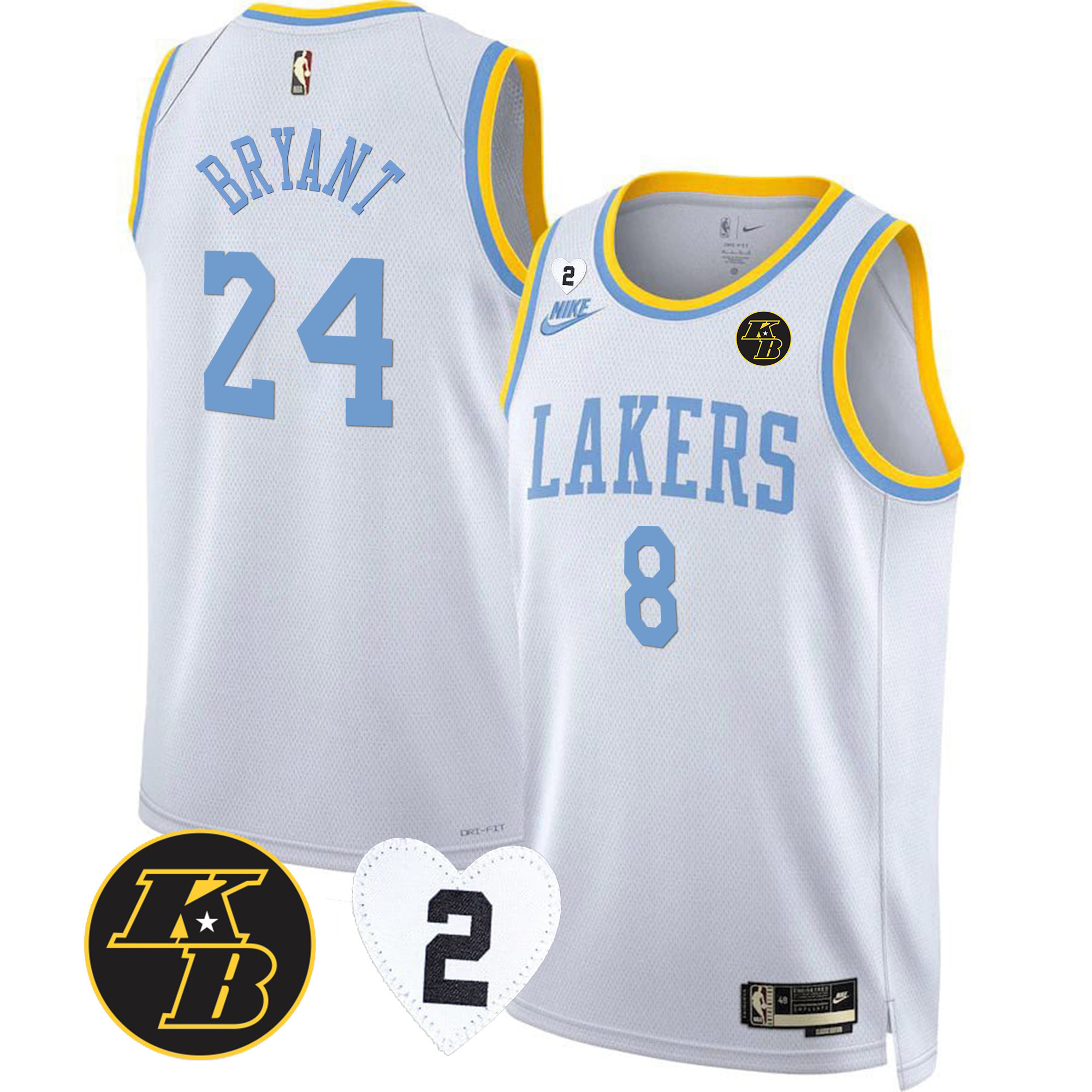 Kobe Bryant Men's Los Angeles Lakers 2023 Collection White Classic Jersey - All Stitched