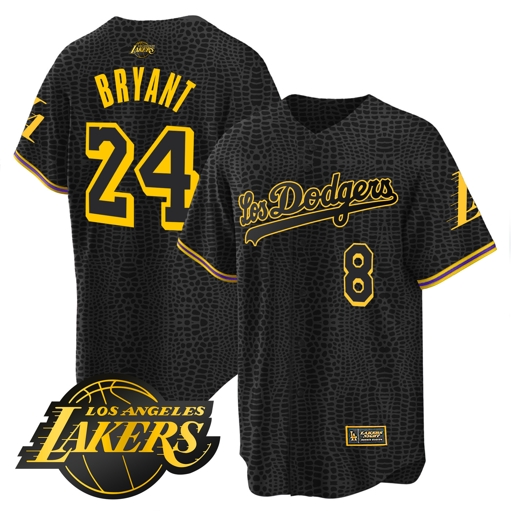 Kobe Bryant Men's Los Los Angeles Dodgers Cool Base Mamba Jersey - All Stitched