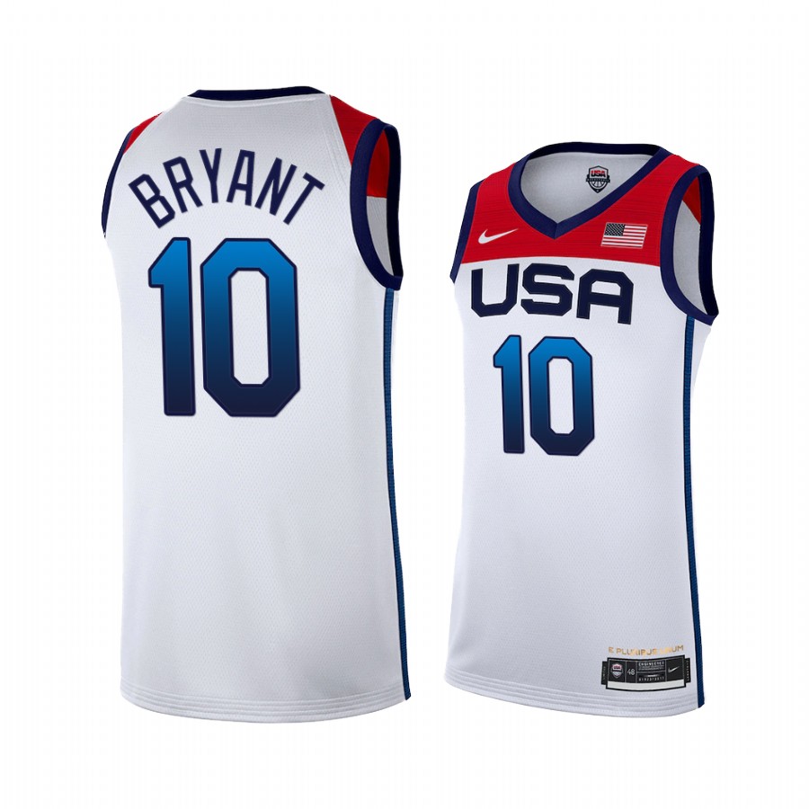 Kobe Bryant USA #10 White 2021 Tokyo Olympics Special Jersey
