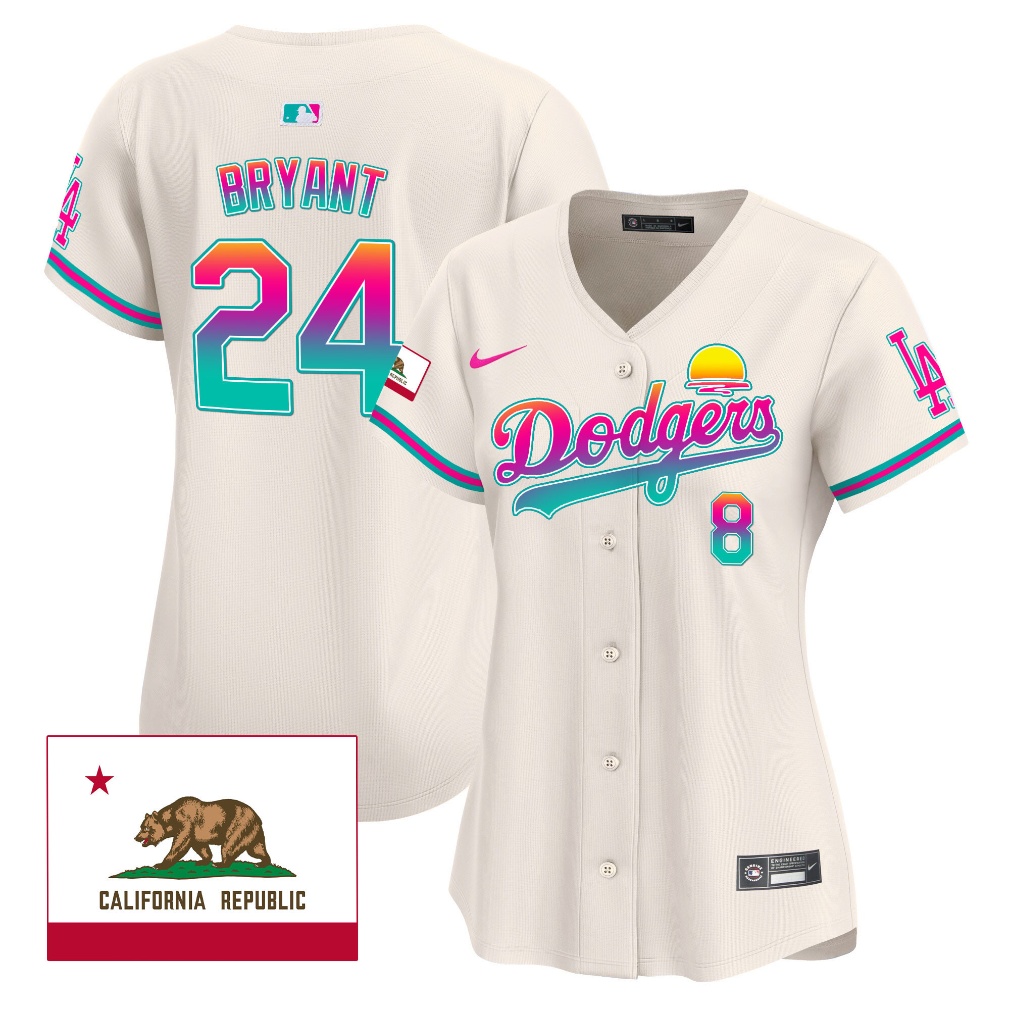 Kobe Bryant Women's Los Angeles Dodgers 2024 Los Angeles City Style Vapor Premier Limited Cream Jersey - All Stitched