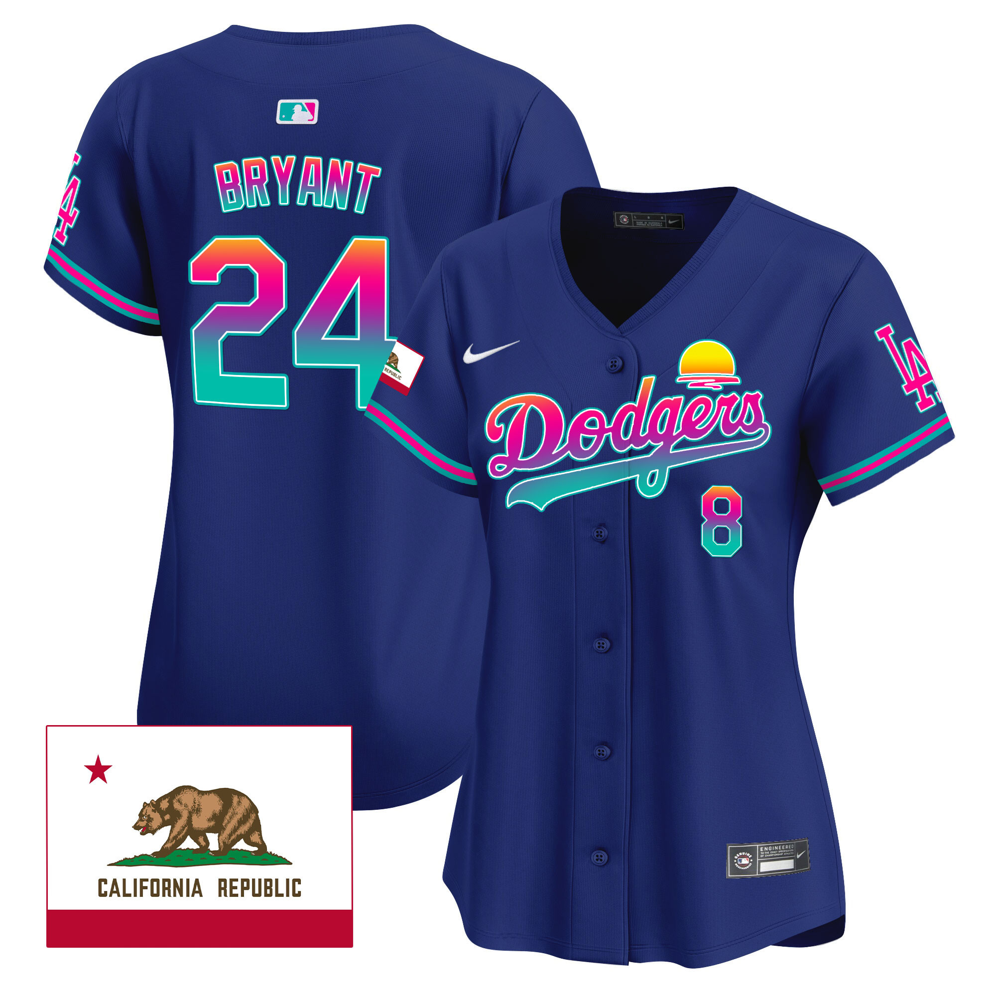 Kobe Bryant Women's Los Angeles Dodgers 2024 Los Angeles City Style Vapor Premier Limited Royal Jersey - All Stitched
