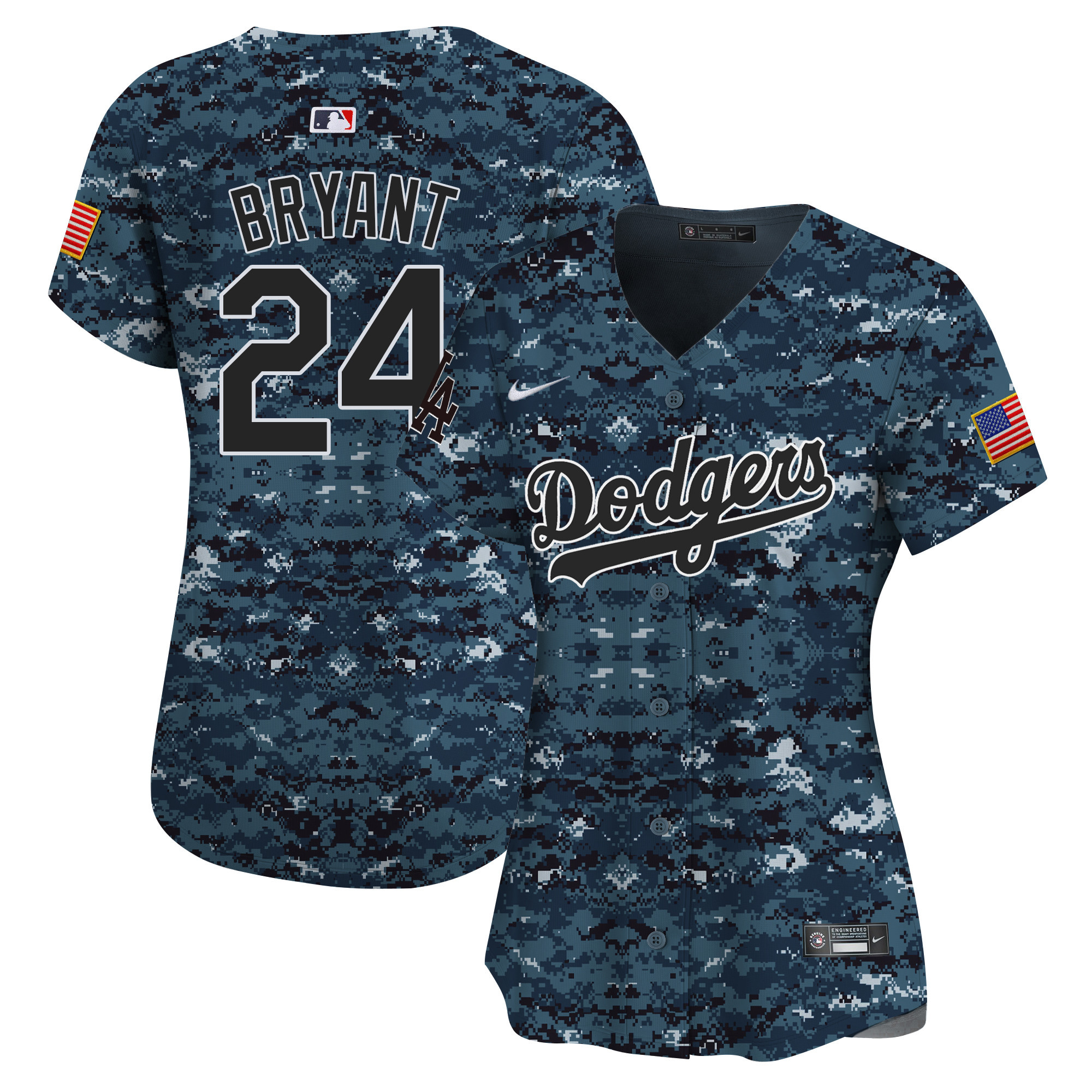 Kobe Bryant Women's Los Angeles Dodgers USMC Alternate Vapor Premier Limited Navy Jersey - All Stitched