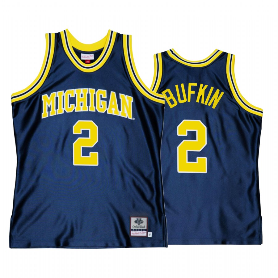 Kobe Bufkin Michigan Wolverines Navy Jersey Throwback College