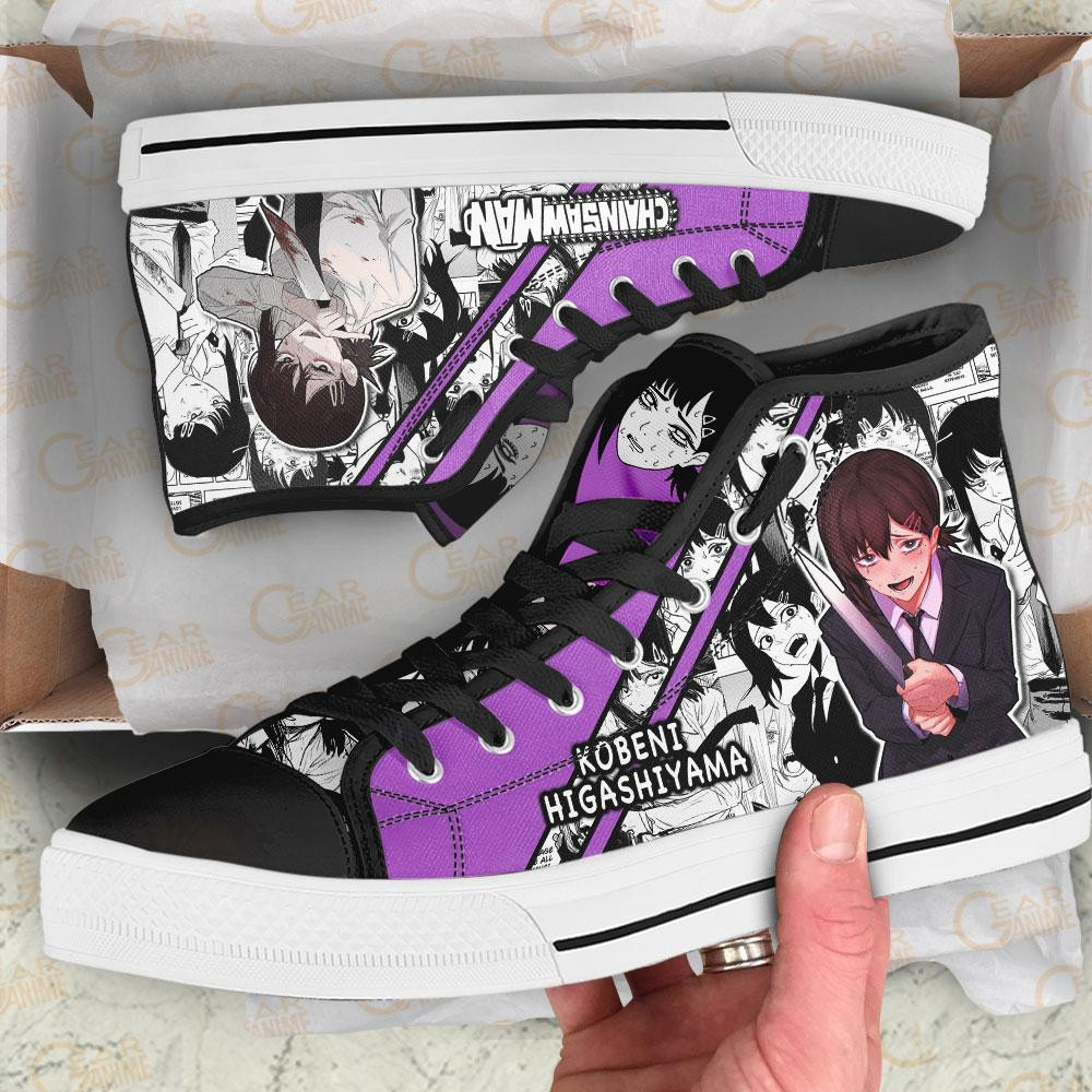 Kobeni Higashiyama High Top Shoes Custom Manga Anime Chainsaw Man Sneakers
