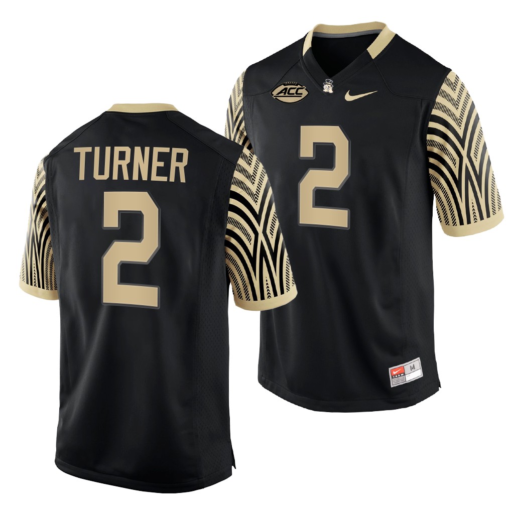 Kobie Turner Wake Forest Demon Deacons #2 Black Jersey 2022-23 College Men's Uniform
