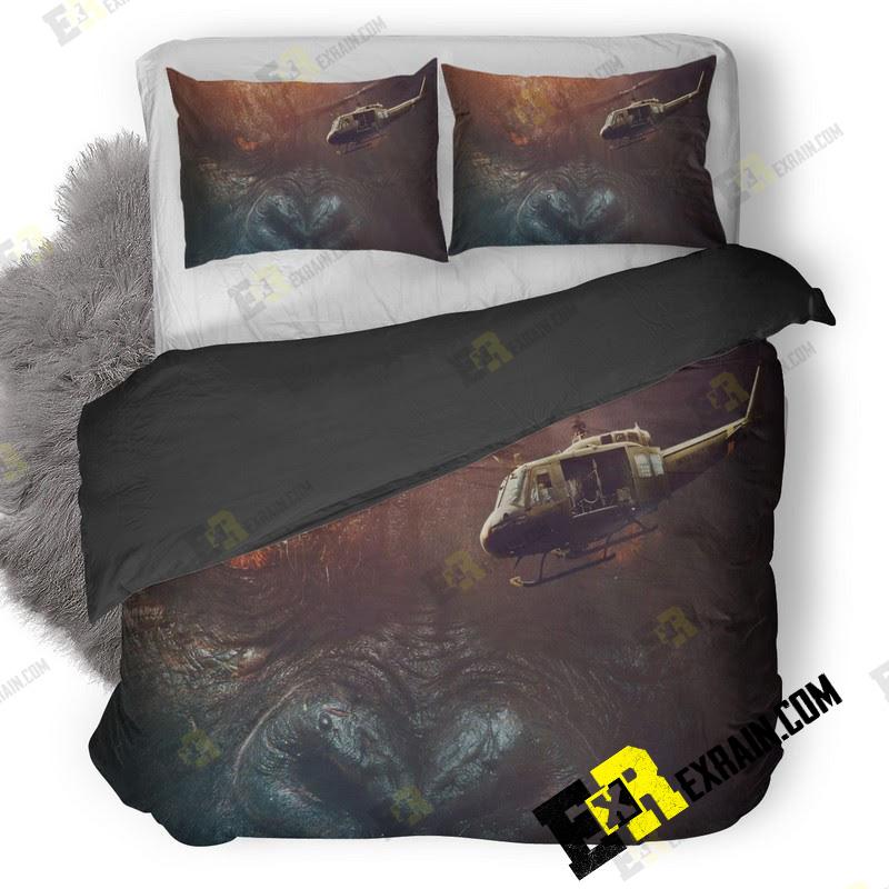 Kong Skull Island Hd 3D Customized Duvet Cover Bedding Set