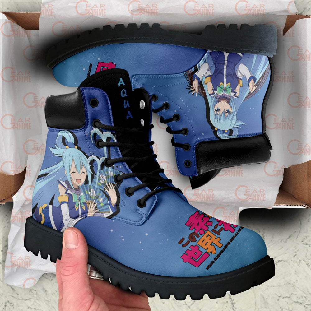 KonoSuba Aqua Boots Anime Custom Shoes