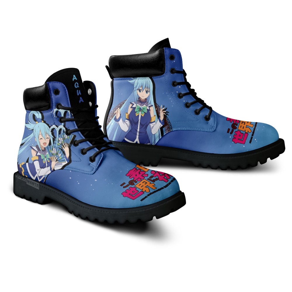 KonoSuba Aqua Boots Anime Custom Shoes