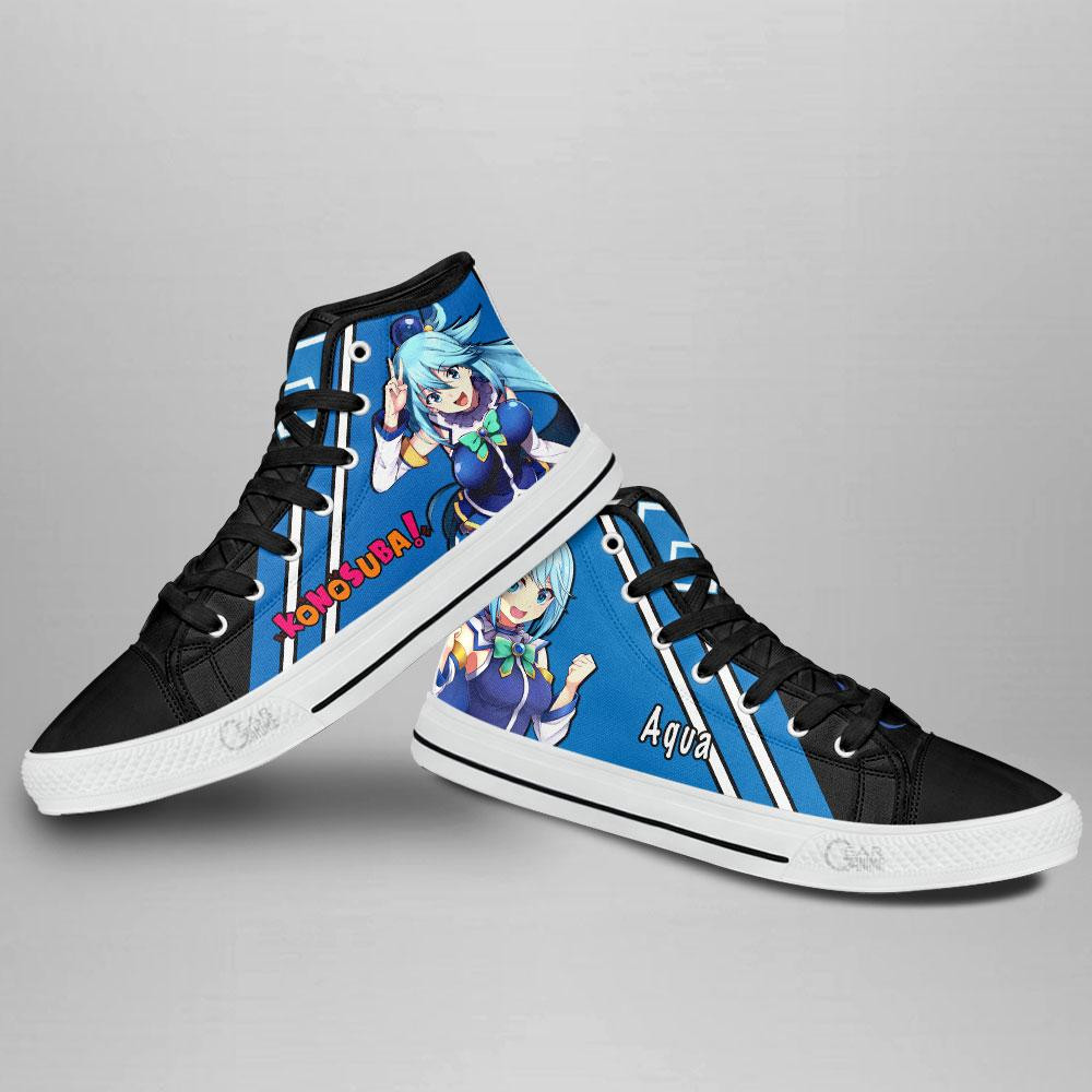 KonoSuba Aqua High Top Shoes Custom Anime Sneakers