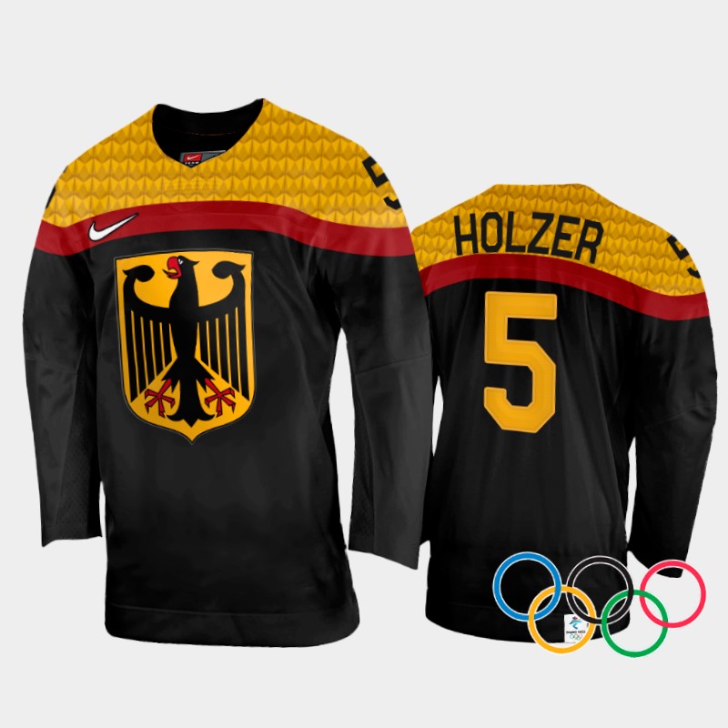 Korbinian Holzer Germany Black Away Jersey 2022 Winter Olympics