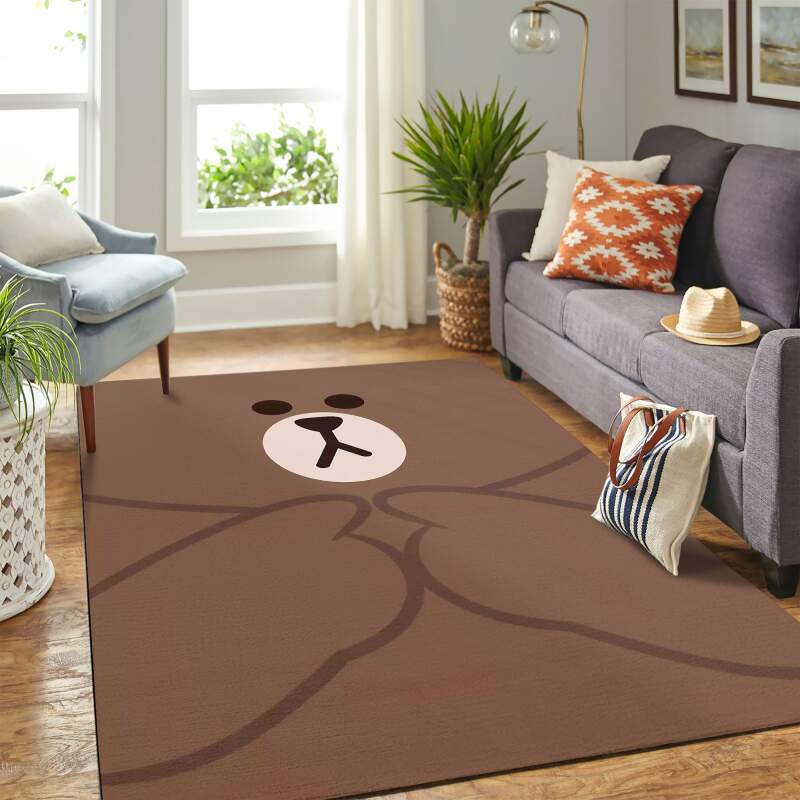 Korean Brown Bear Carpet Floor Area Rectangle Rug
