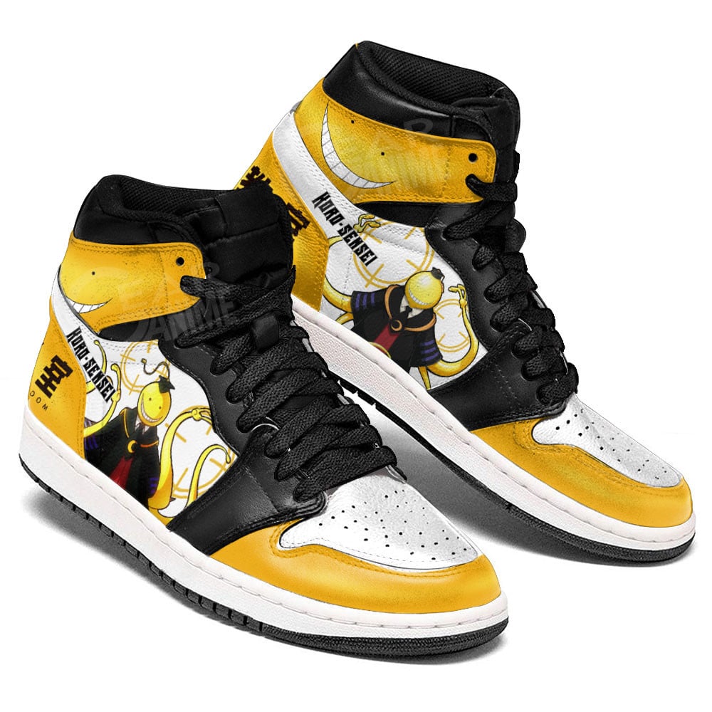 Koro Sensei JD1s Sneakers Assassination Classroom Anime Shoes, Air Jordan Hightop