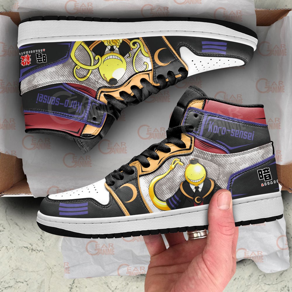 Koro Sensei JD1s Sneakers Assassination Classroom Anime Shoes, Air Jordan Hightop