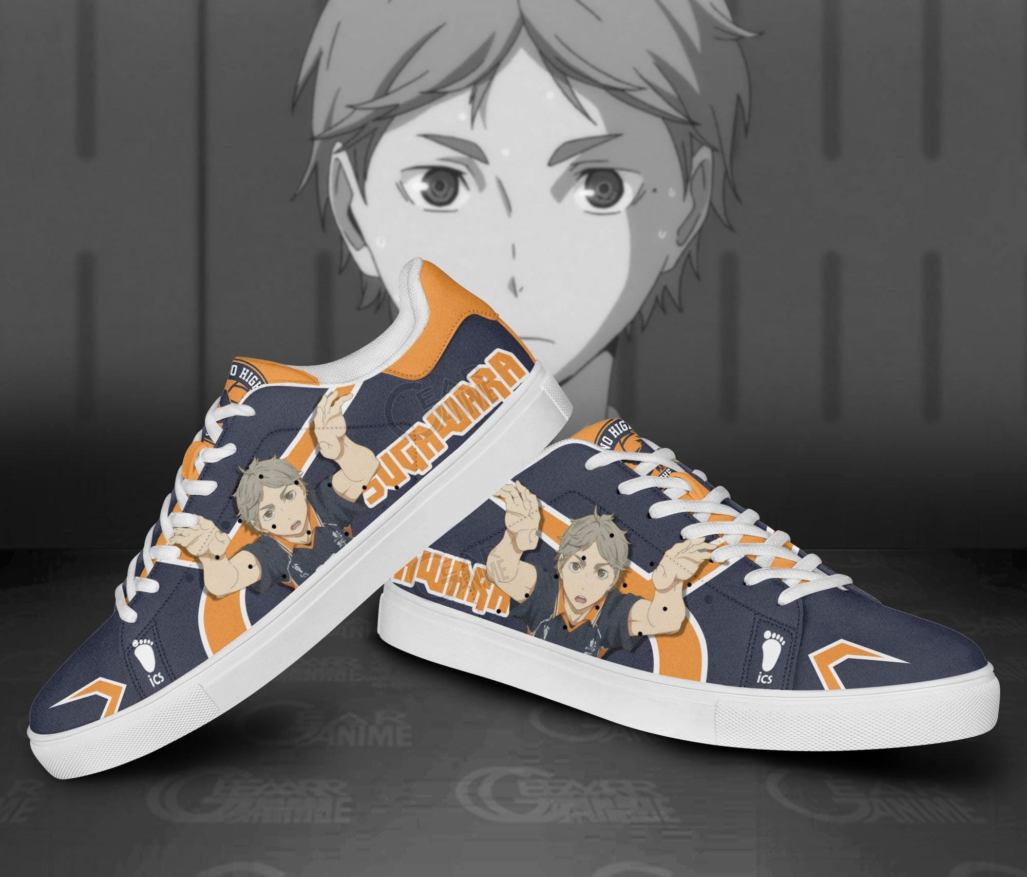 Koshi Sugawara Skate Shoes Custom Haikyuu Anime Shoes