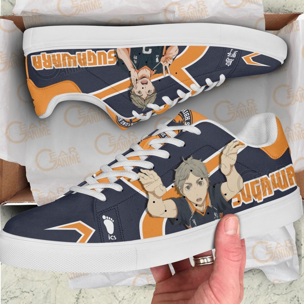 Koshi Sugawara Skate Shoes Custom Haikyuu Anime Shoes