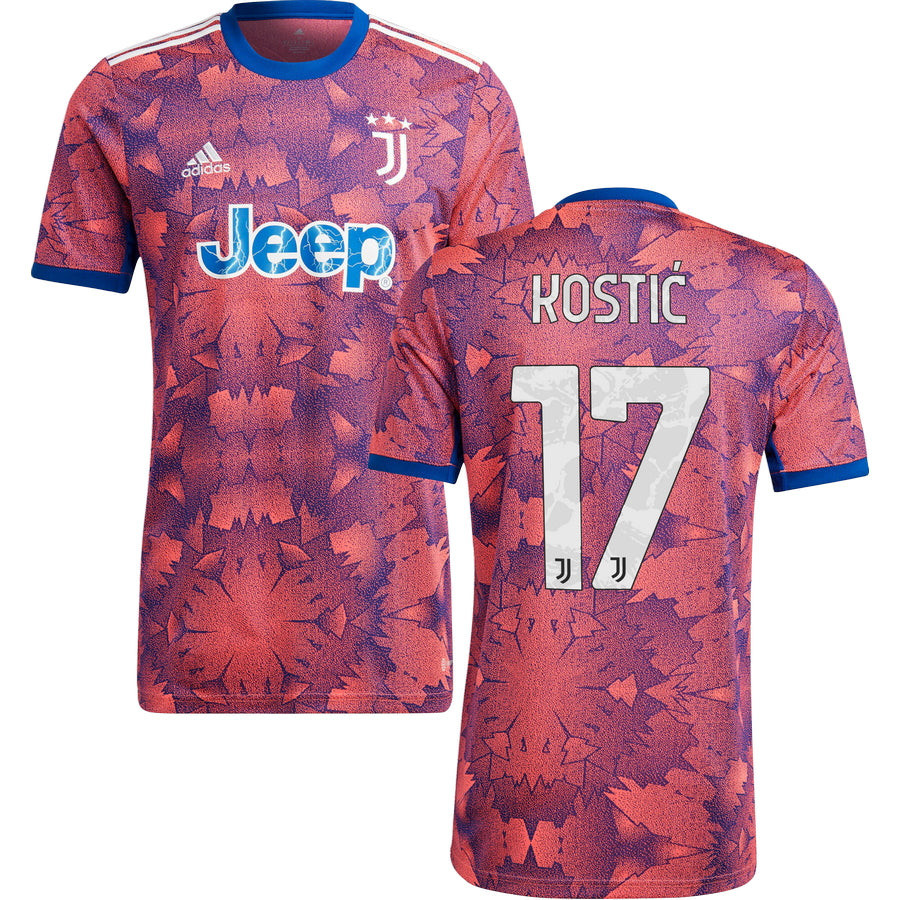 Kostic 17 Juventus Men 2022/23 Third Soccer Jersey – Pink/Blue