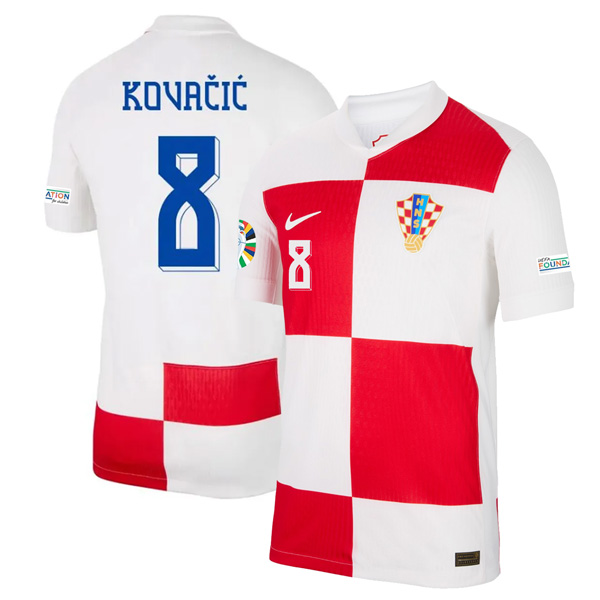 Kovacic Men's Croatia 2024 Stadium10624 Home Soccer Jersey