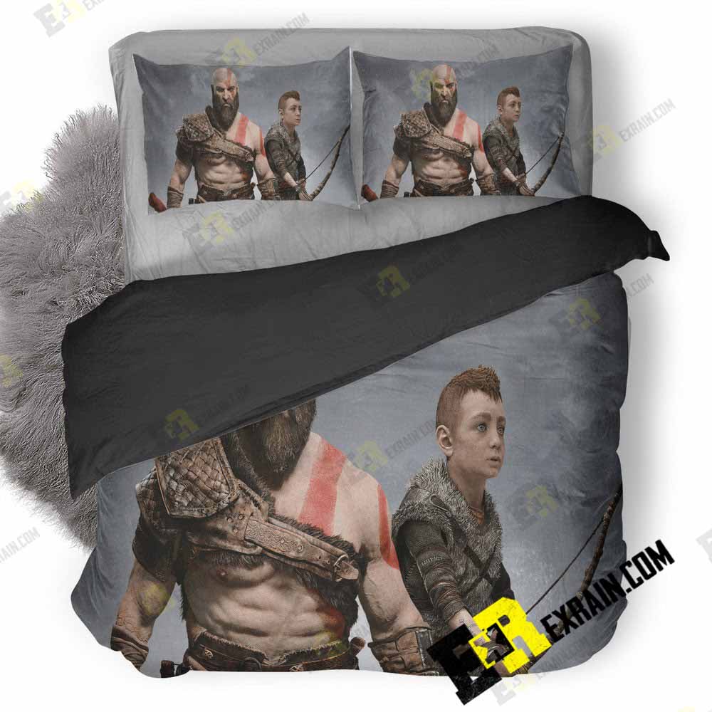 Kratos And Atreus Ek 3D Customized Duvet Cover Bedding Set
