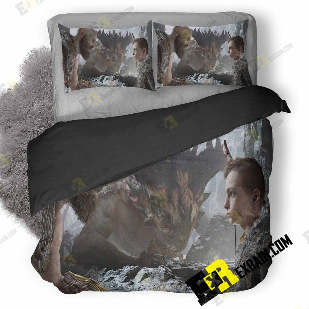 Kratos And Atreus God Of War Ye 3D Customized Duvet Cover Bedding Set