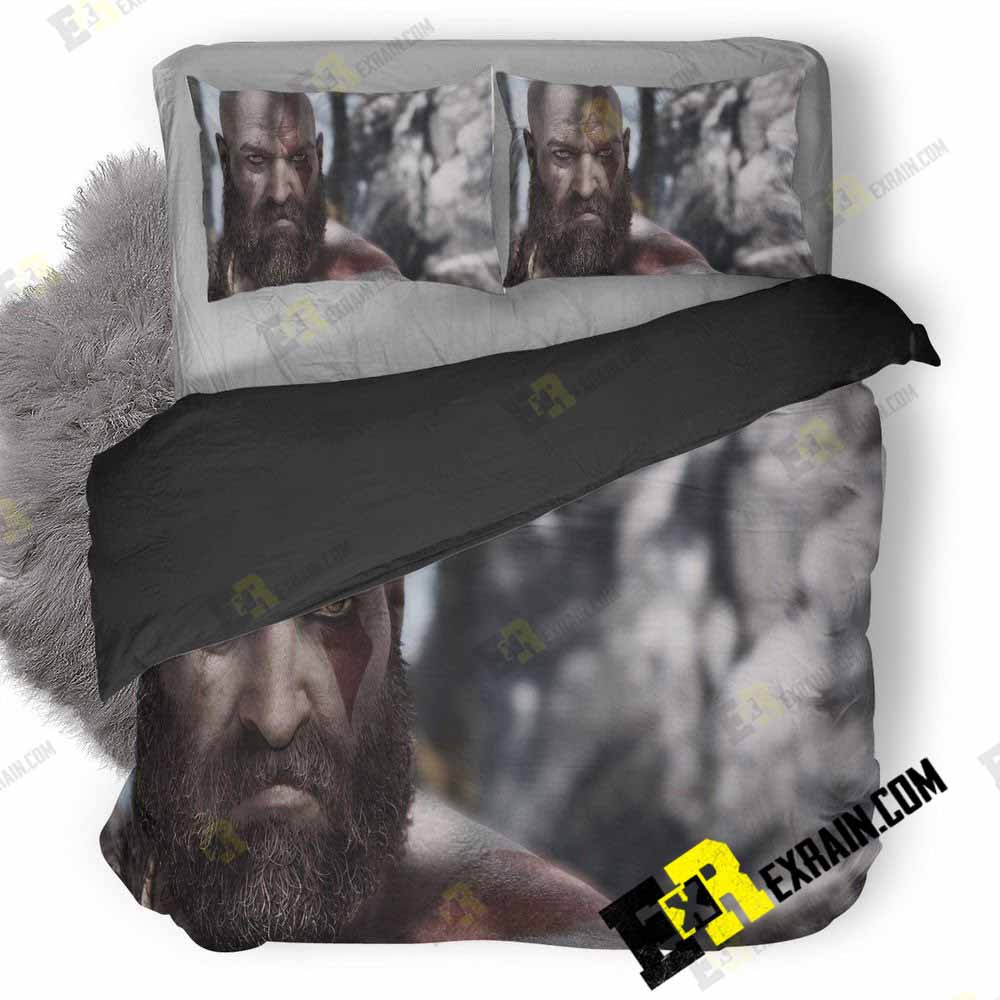 Kratos God Of War Video Game Zy 3D Customized Duvet Cover Bedding Set