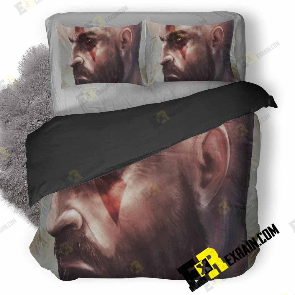 Kratos In God Of War Art 3D Customized Duvet Cover Bedding Set