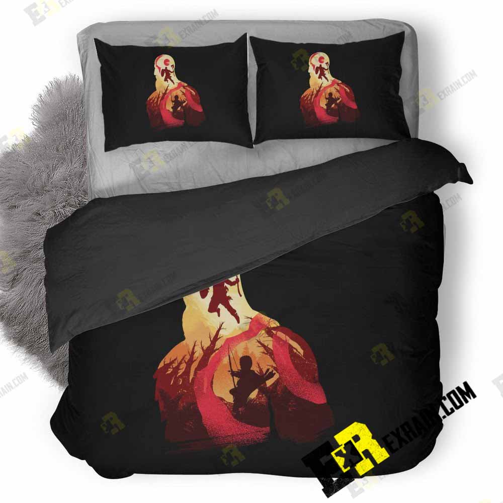 Kratos In God Of War Minimalism Zk 3D Customized Duvet Cover Bedding Set