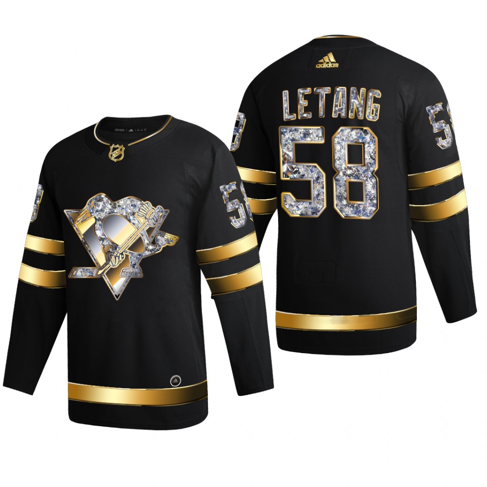 Kris Letang #58 Pittsburgh Penguins 2022 Stanley Cup Playoffs Black Diamond Edition Jersey