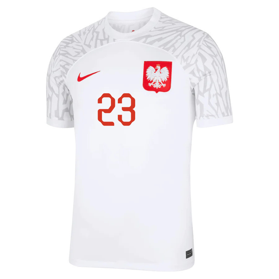 Krzysztof Piatek 23 – Poland National Team FIFA World Cup Qatar 2022 Patch Home Soccer Jersey, Men