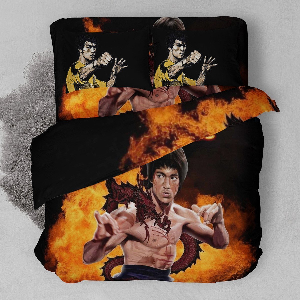 Kungfu Bruce Lee Duvet Cover Bedding Set
