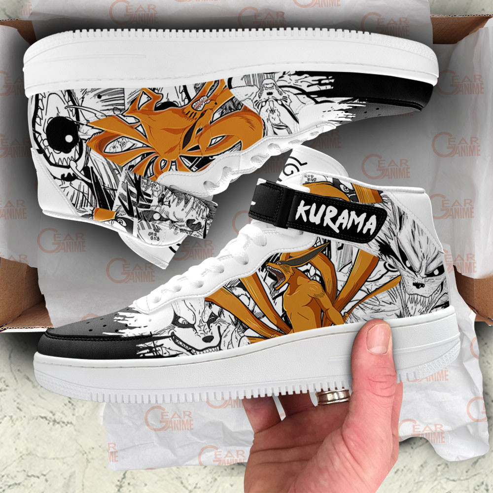 Kurama Sneakers Air Mid Custom Anime Shoes Mix Manga