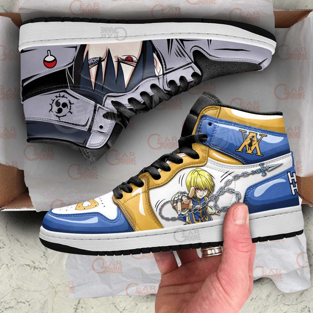 Kurapika and Sasuke Uchiha Anime Shoes, Air Jordan Hightop