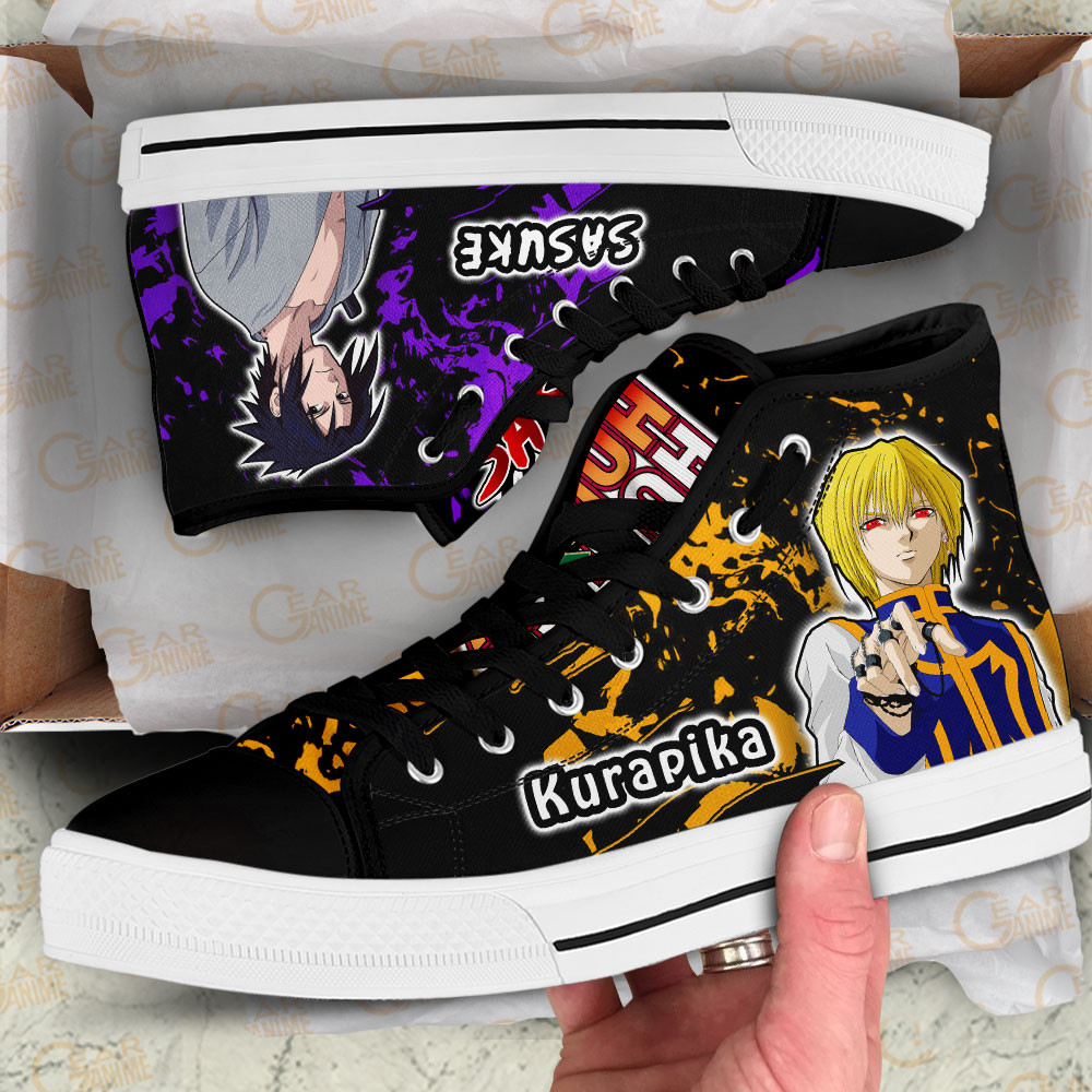 Kurapika and Sasuke Uchiha High Top Shoes Anime Sneakers
