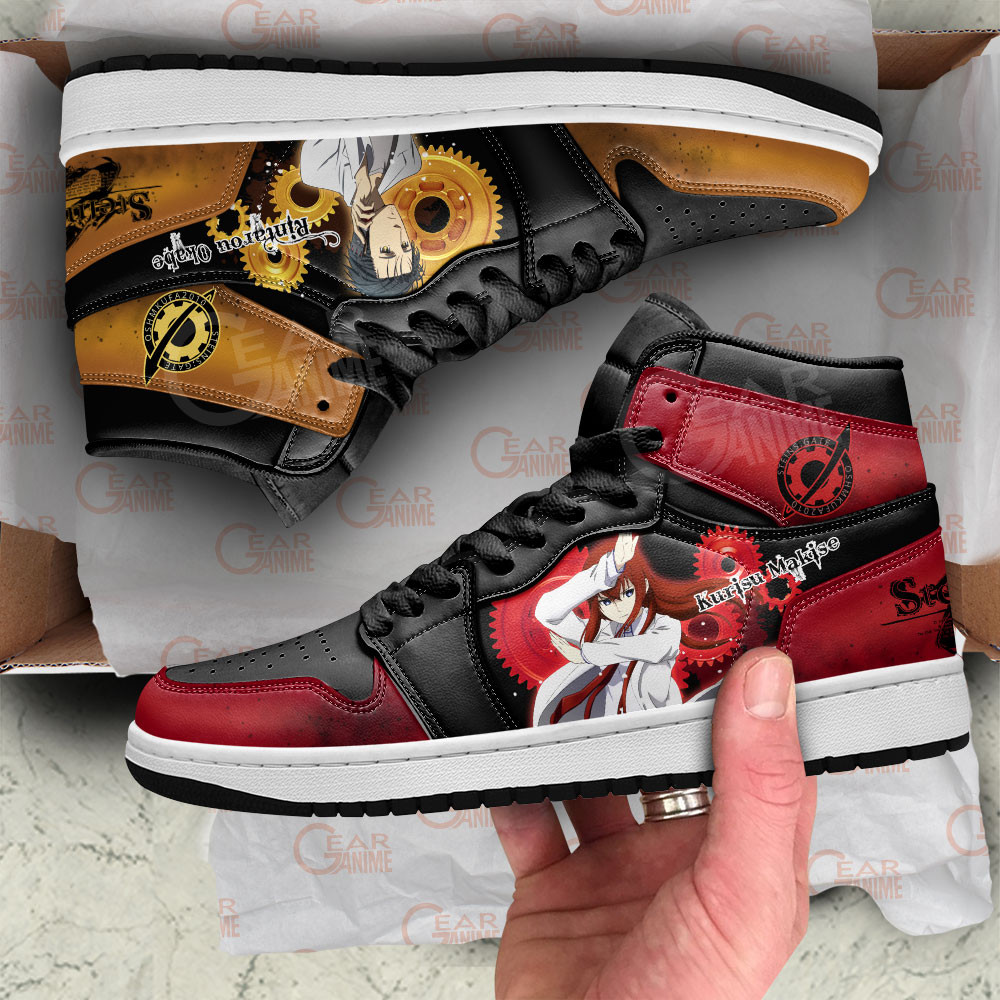Kurisu Makise and Rintarou Okabe JD1s Sneakers Steins Gate Anime Shoes, Air Jordan Hightop