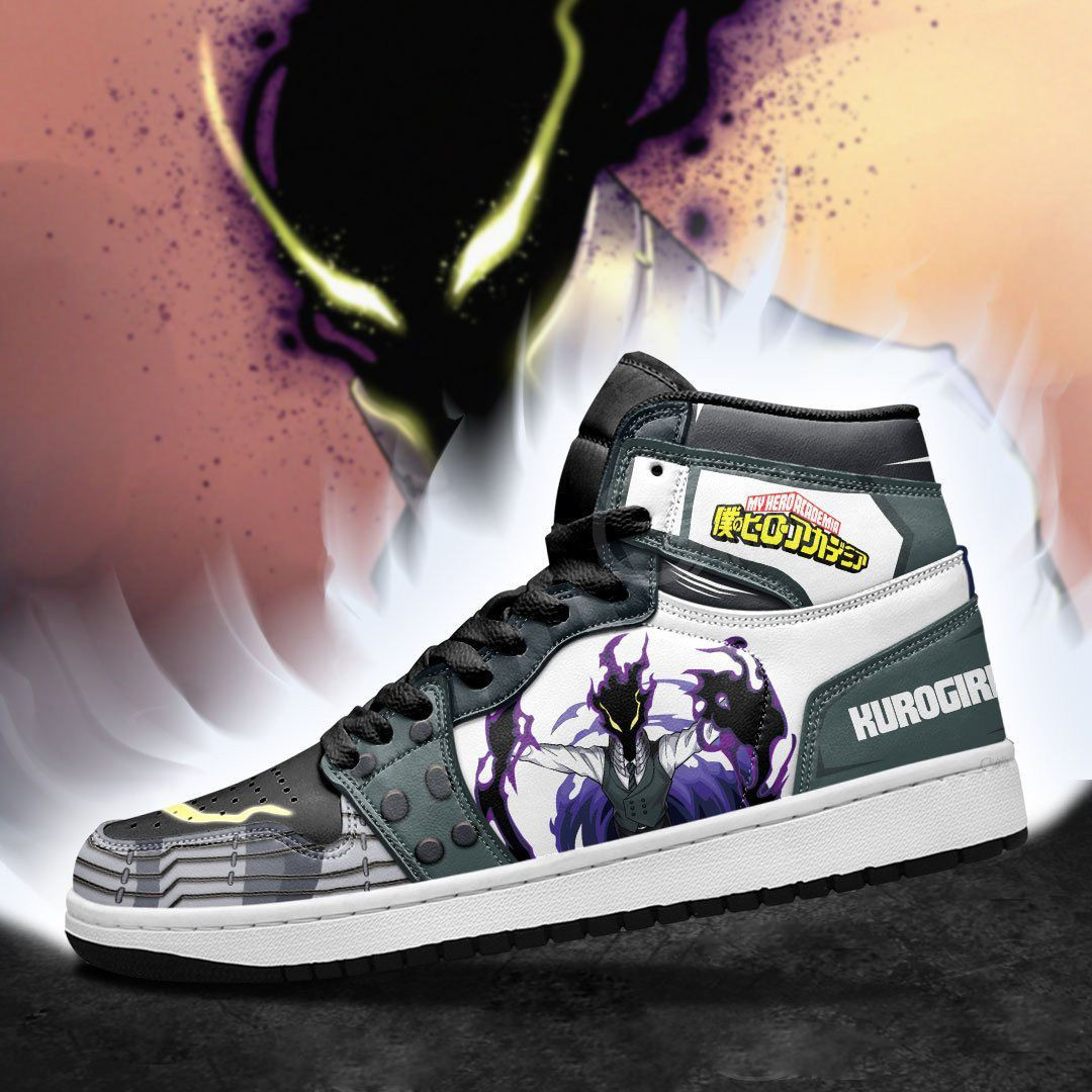 Kurogiri My Hero Academia anime High Top Air Jordan Sneaker, Air Jordan Hightop