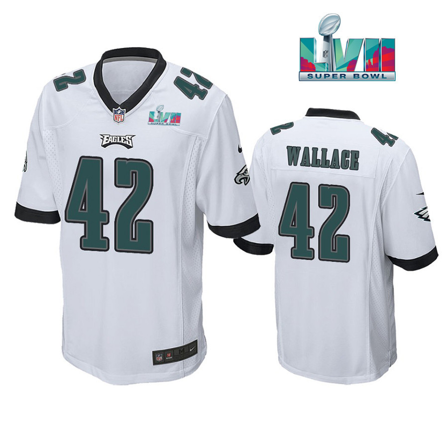 K’Von Wallace 42 Philadelphia Eagles Super Bowl LVII Game Player Men Stitched Jersey – White