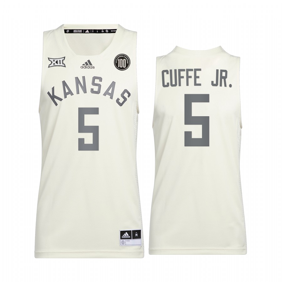 Kyle Cuffe Jr. Kansas Jayhawks White Jersey 2022 Reverse Retro College