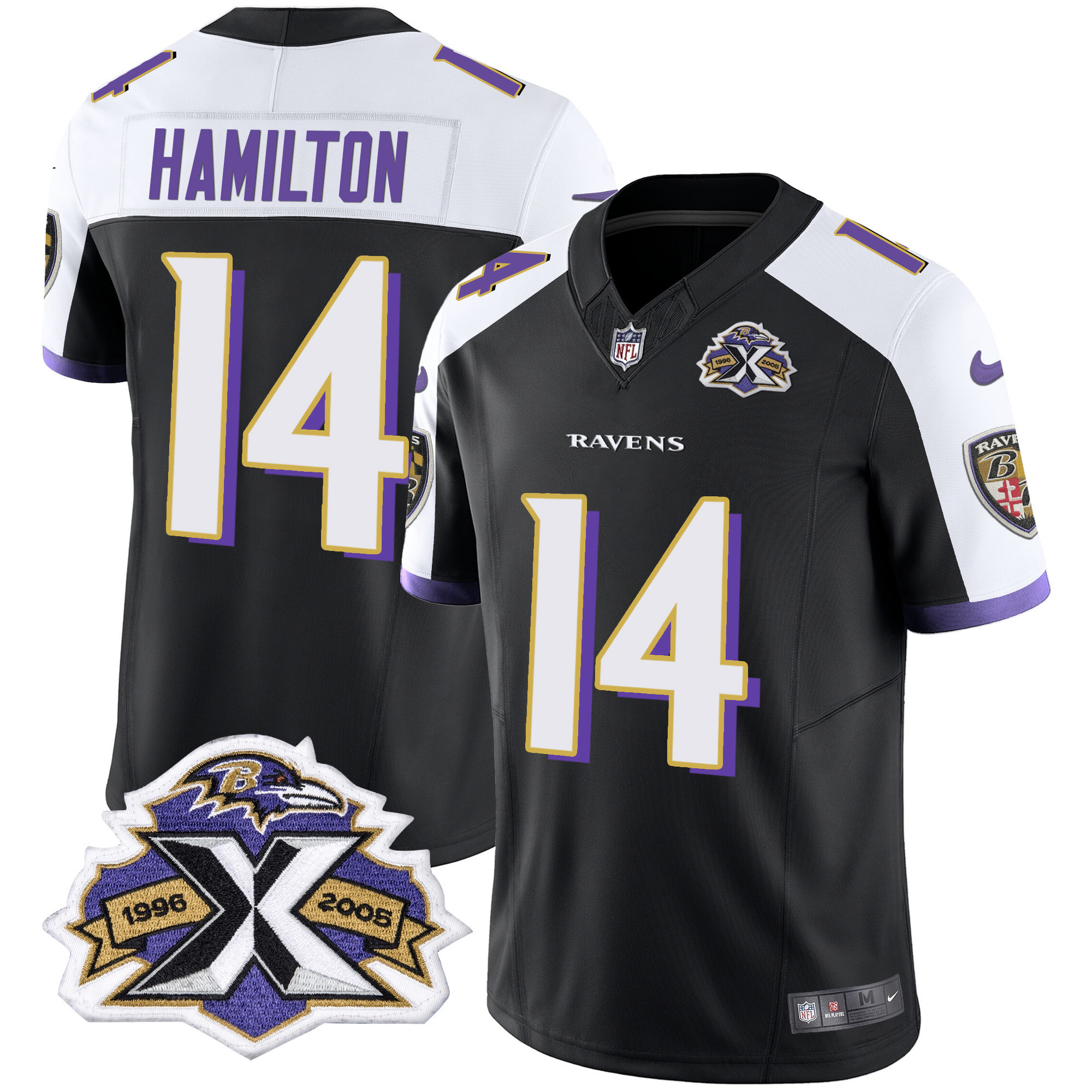 Kyle Hamilton Men's Baltimore Ravens 2005 Throwback Black Vapor Limited Alternate Jersey All Stitched