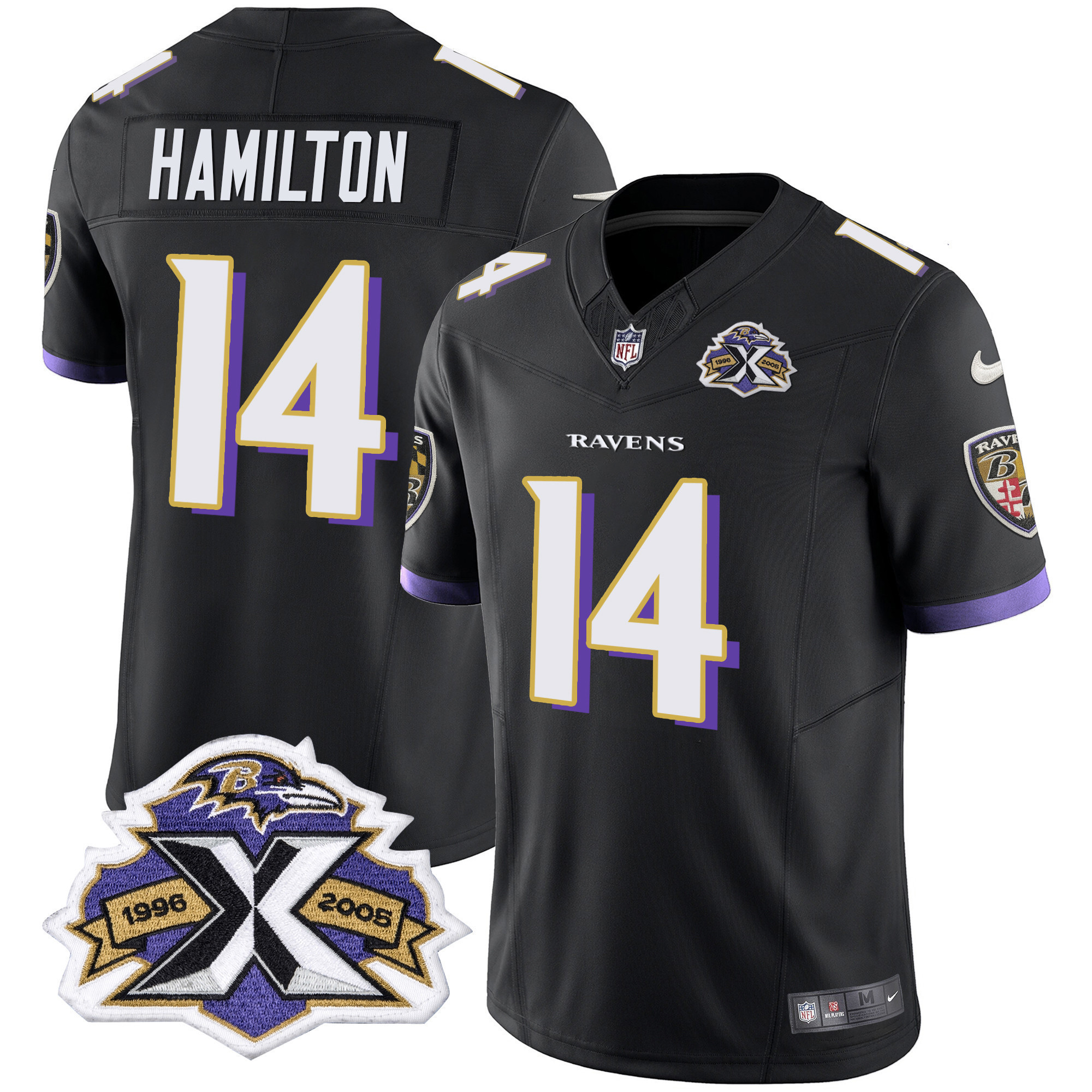 Kyle Hamilton Men's Baltimore Ravens 2005 Throwback Black Vapor Limited Black Jersey All Stitched