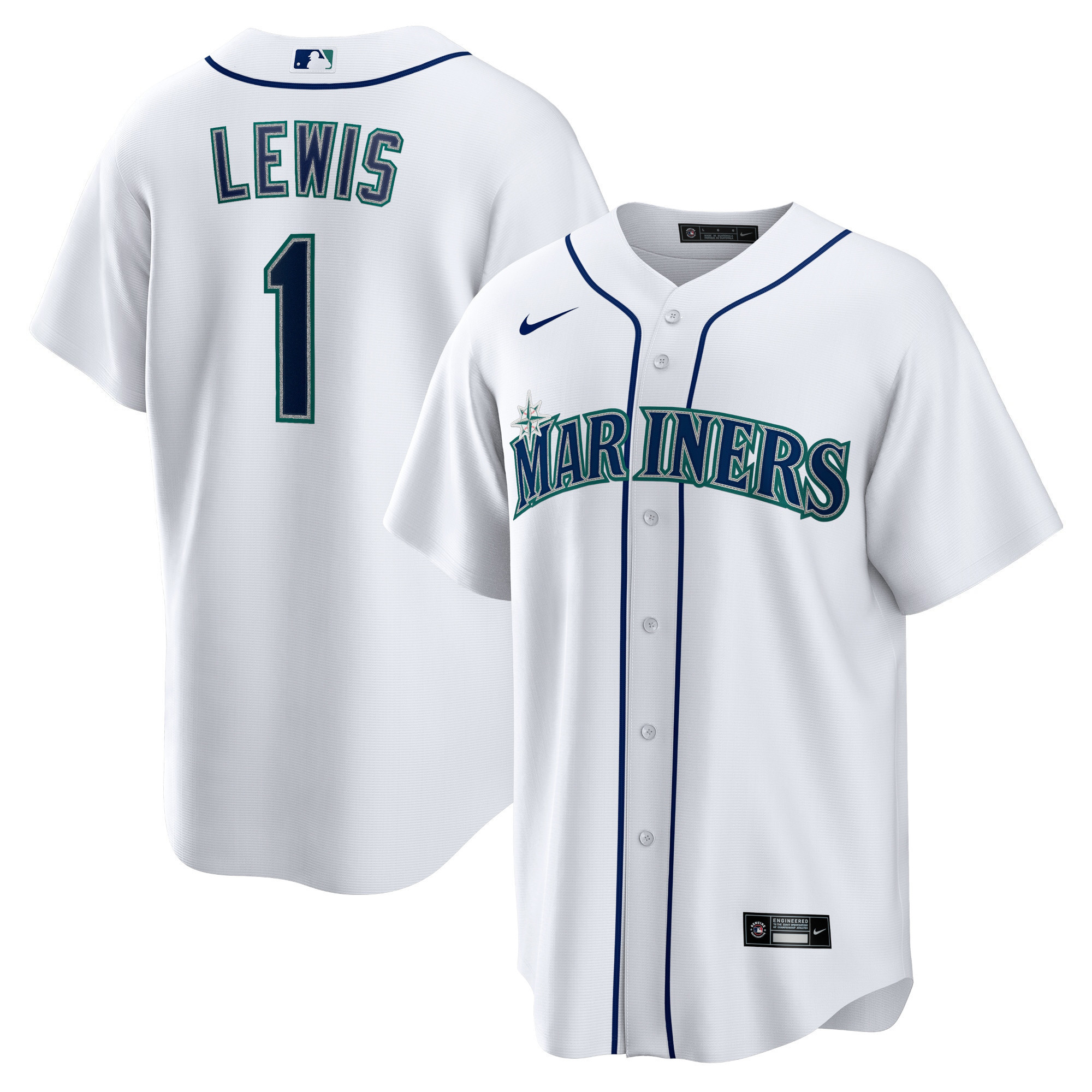 Kyle Lewis Seattle Mariners Cool Base - White Jersey - All Stitched