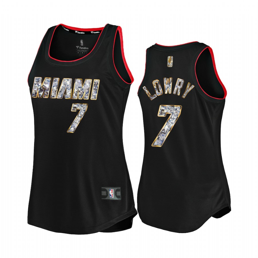 Kyle Lowry Miami Heat #7 Black NBA 75th Diamond Badge Women Jersey