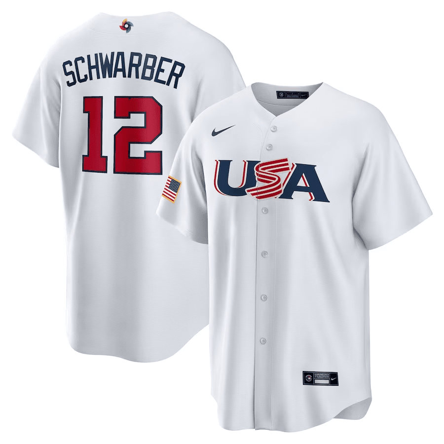 Kyle Schwarber 12 USA Baseball 2023 World Baseball Classic Stitched Jersey – White