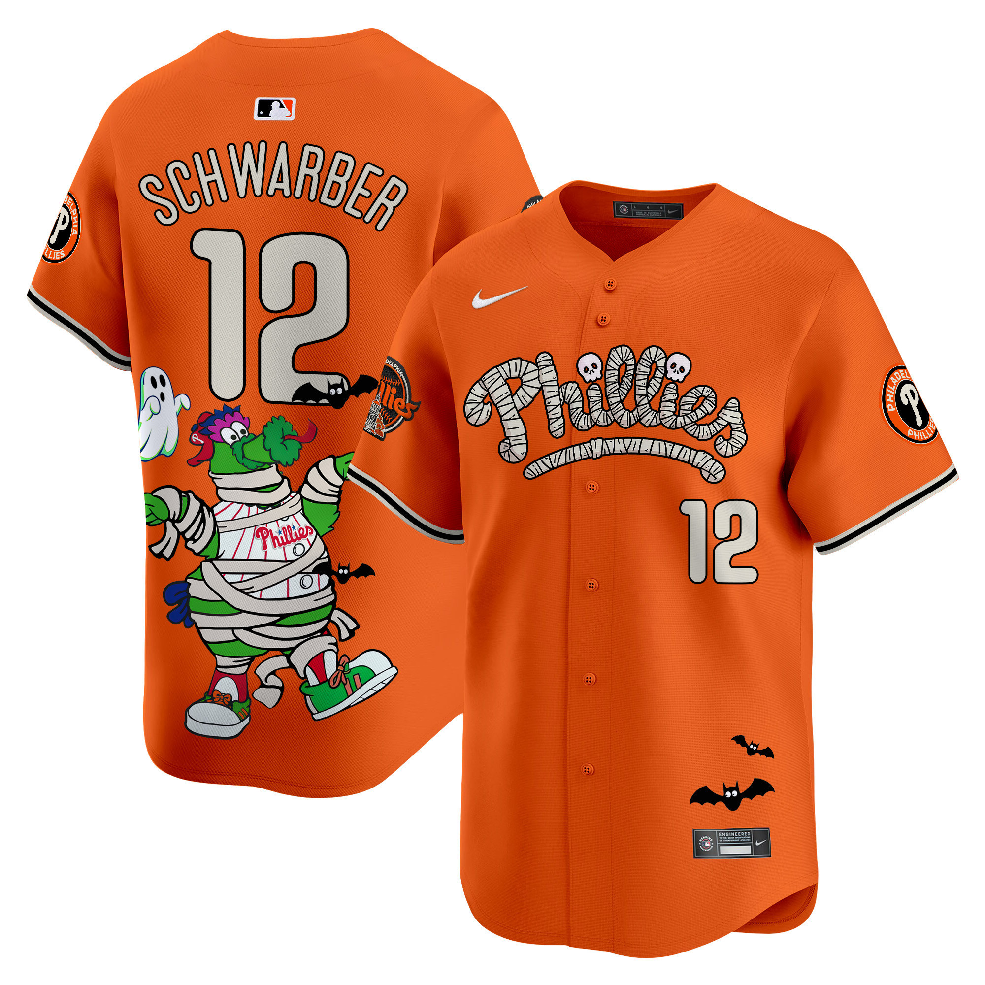 Kyle SchwarberUnisex Philadelphia Phillies Phanatic Halloween Vapor Limited Orange Jersey - Printed