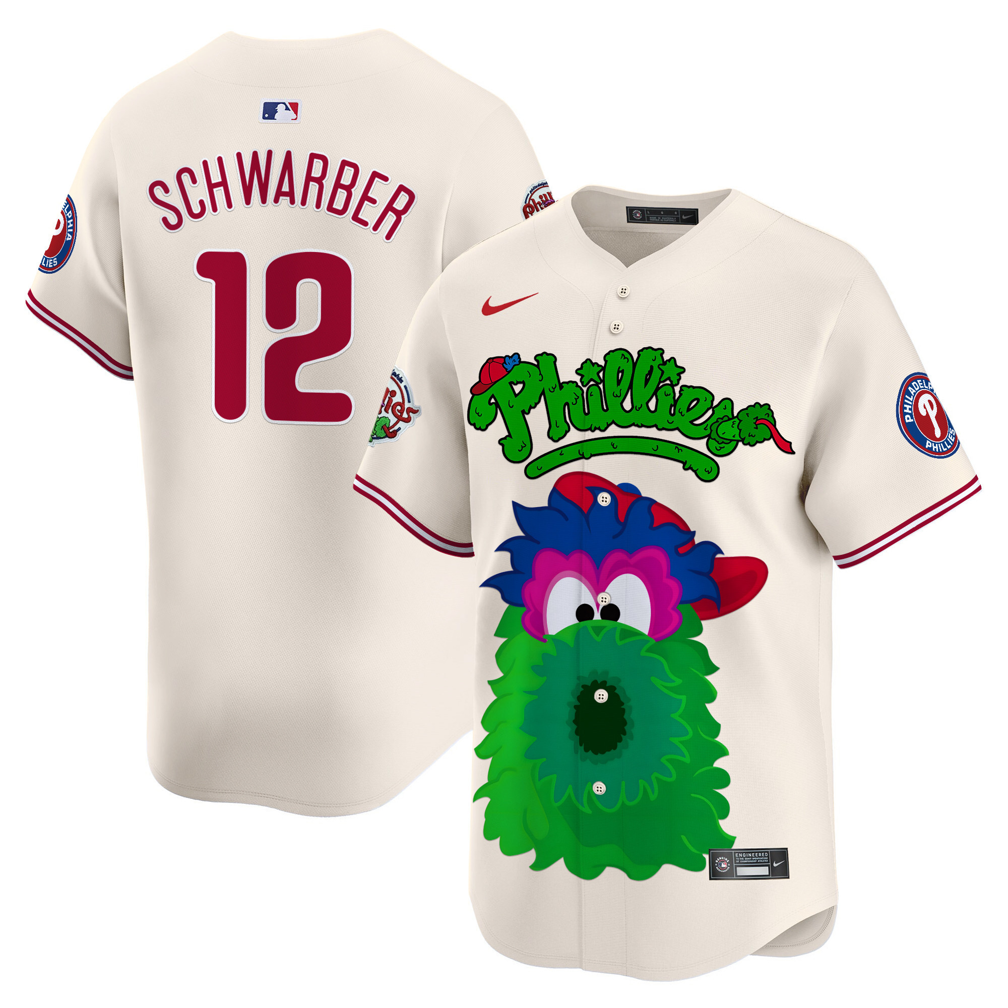 Kyle SchwarberUnisex Philadelphia Phillies Phanatic Vapor Premier Limited Cream Jersey V2- Printed